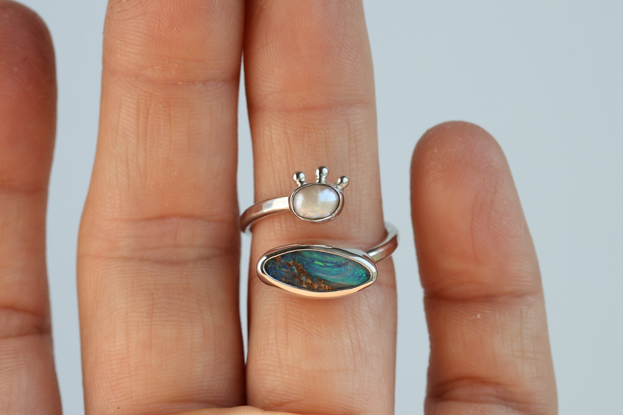 The Driftwood Pearl & Opal Ring