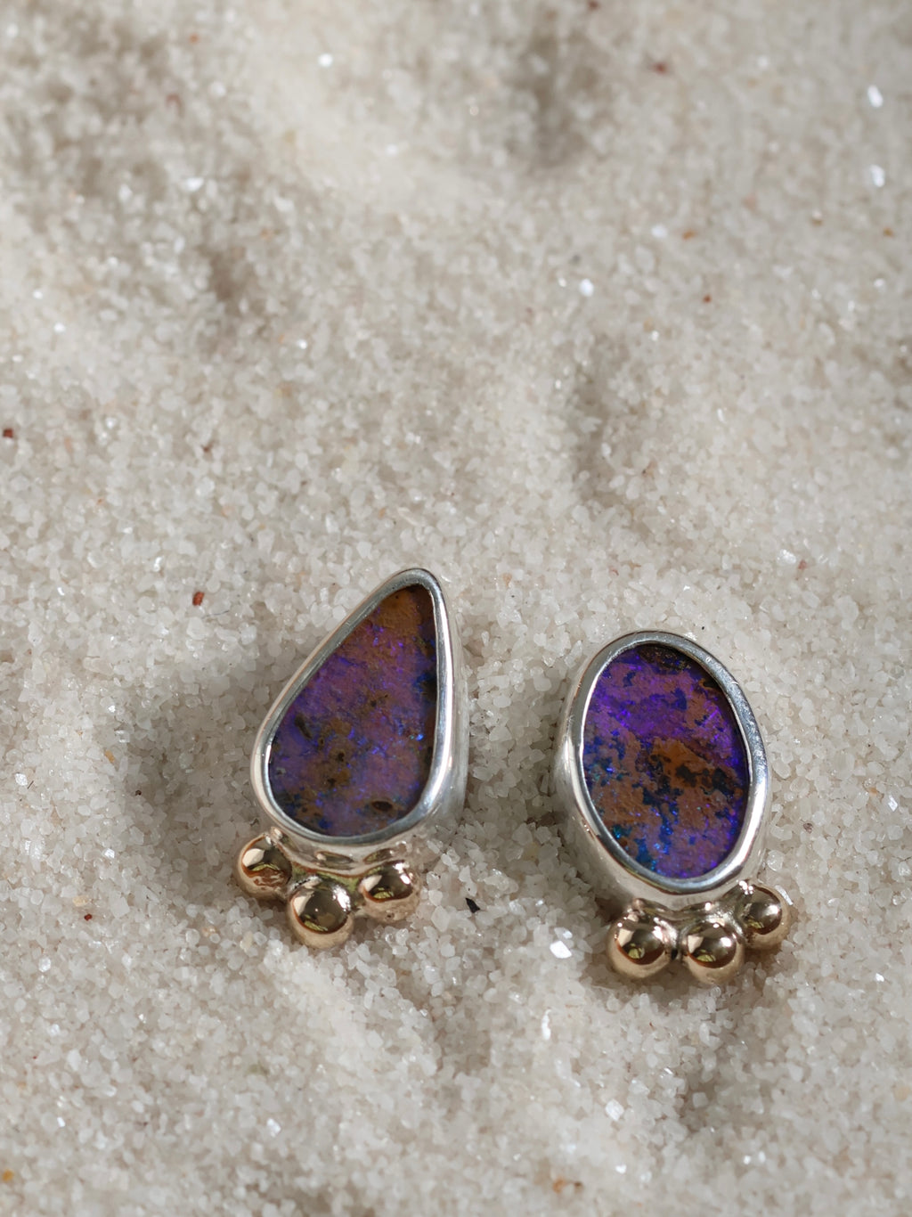 Mix Match Purple Opal Studs
