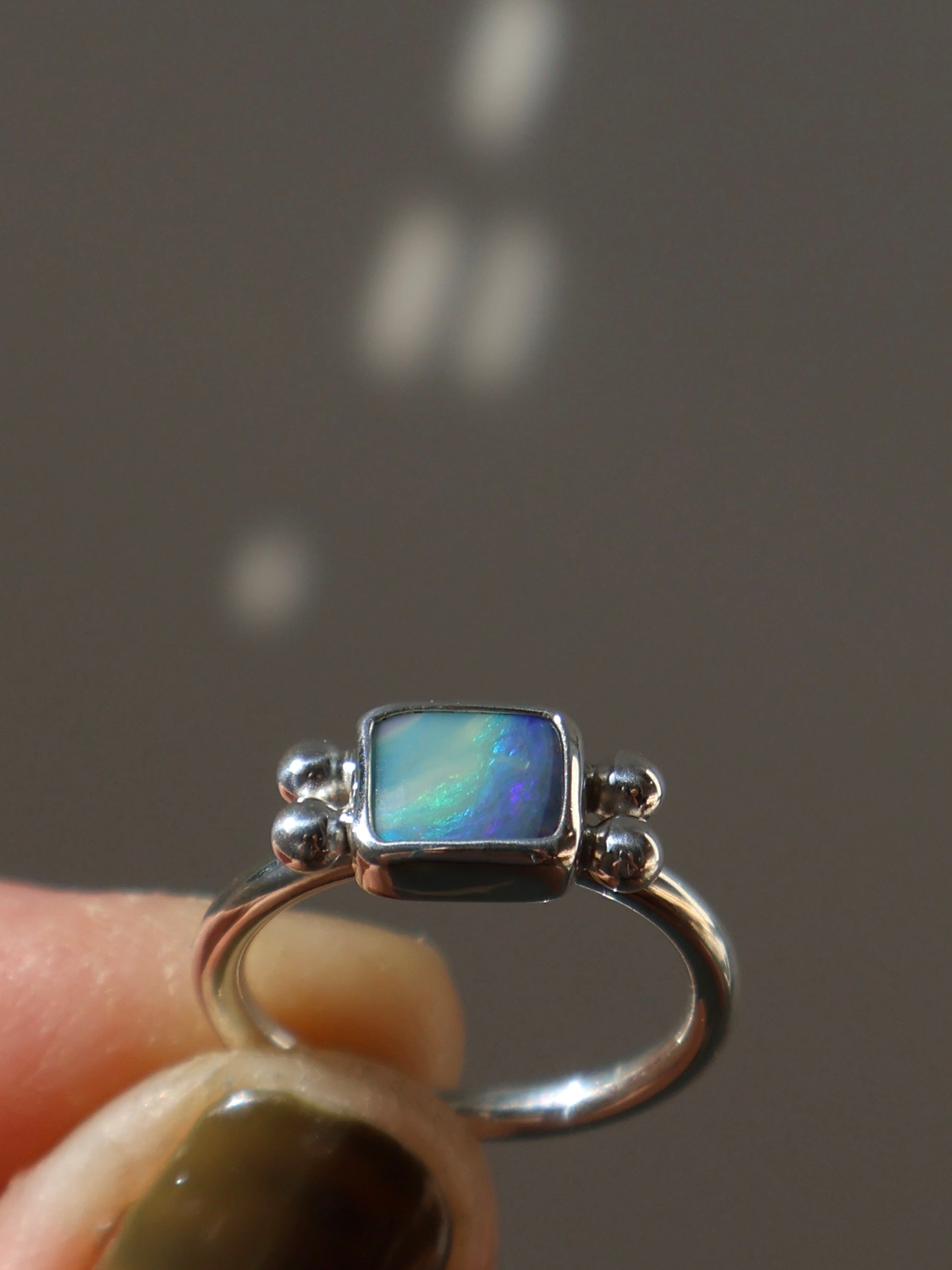 Sea opal ring