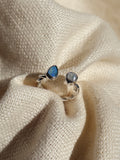 Twisted opal and pearl ring