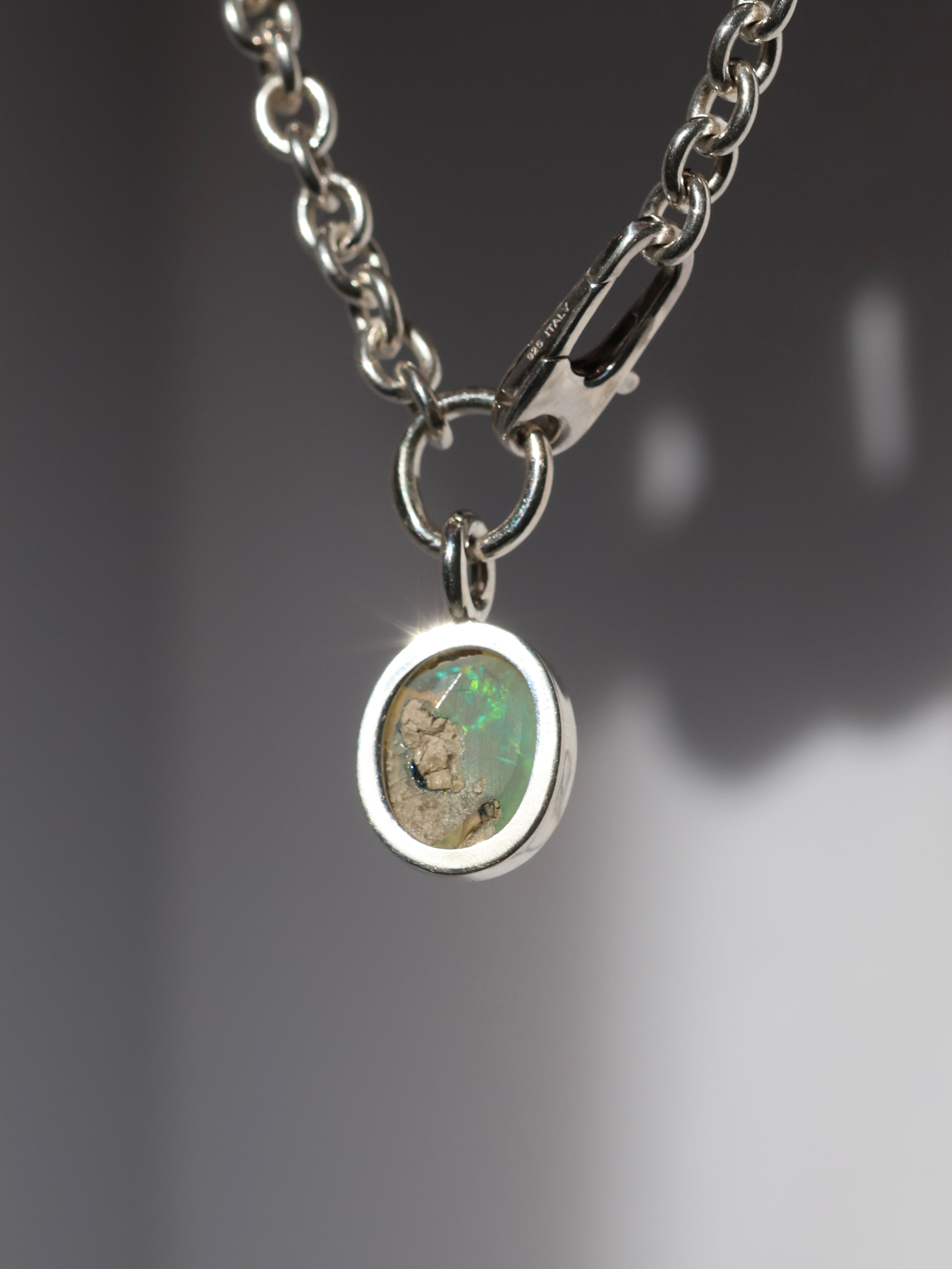 Bold Opal Pendant & Chain