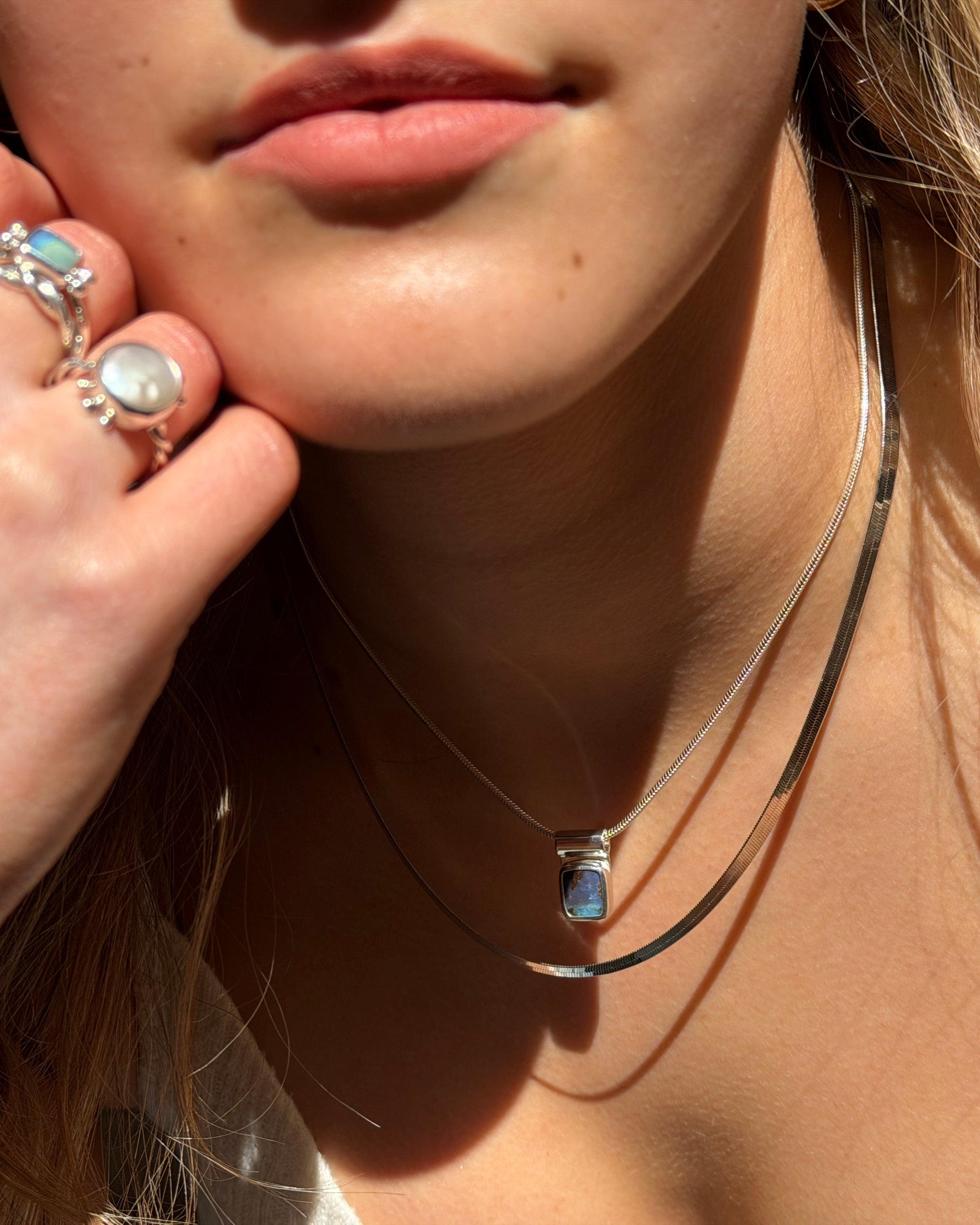Modern opal pendant