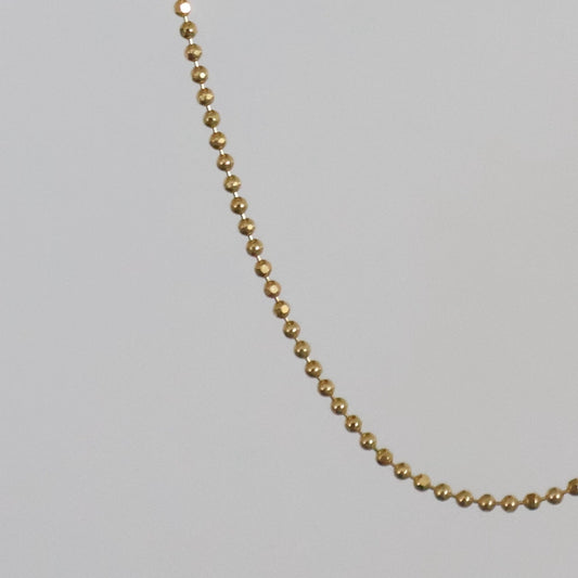14k Yellow Gold Diamond Cut Bead Chain 16"