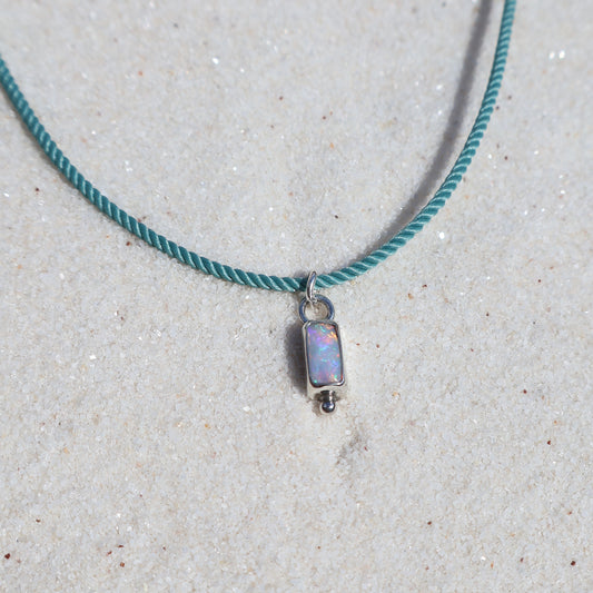 Short Shimmery Opal Charm
