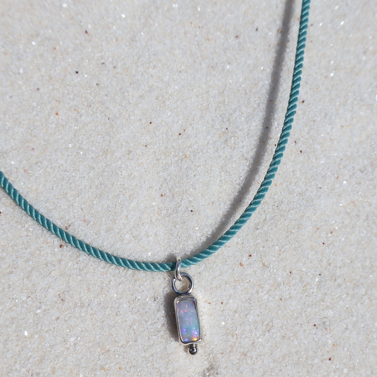 Short Shimmery Opal Charm