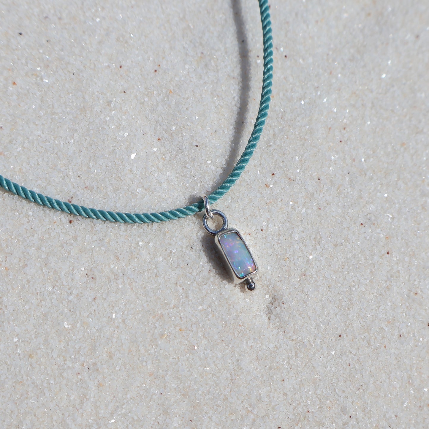 Short Shimmery Opal Charm
