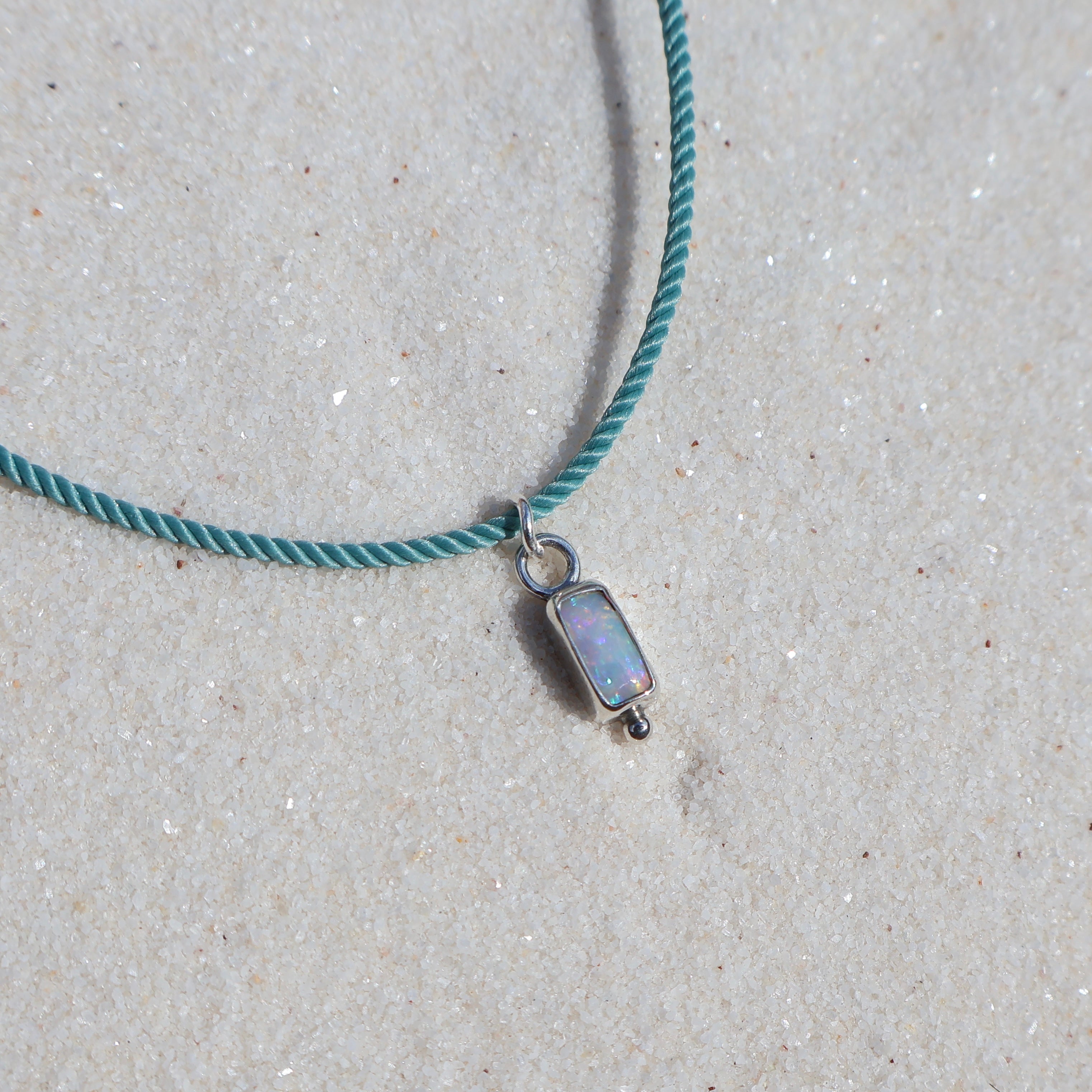 Short Shimmery Opal Charm
