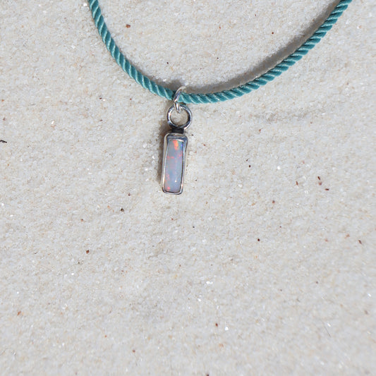 Long Shimmery Opal Charm