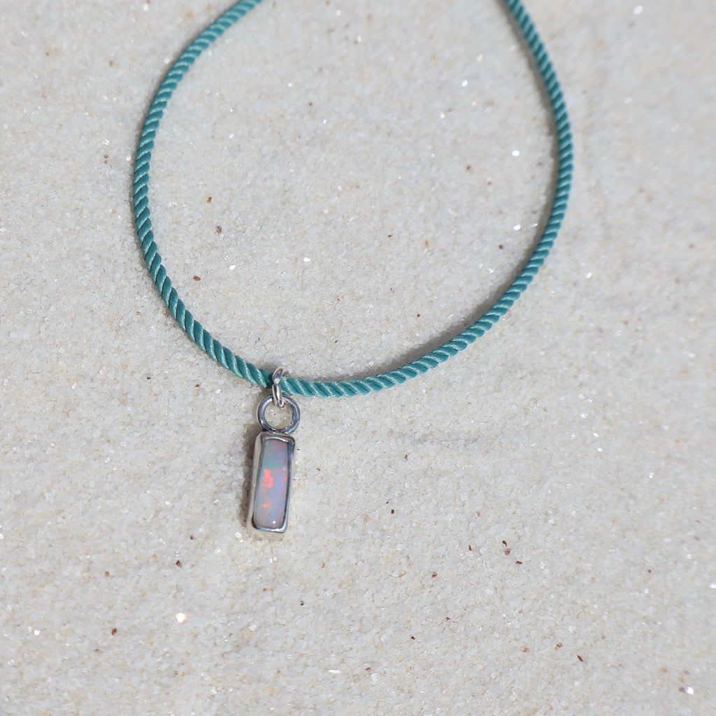 Long Shimmery Opal Charm