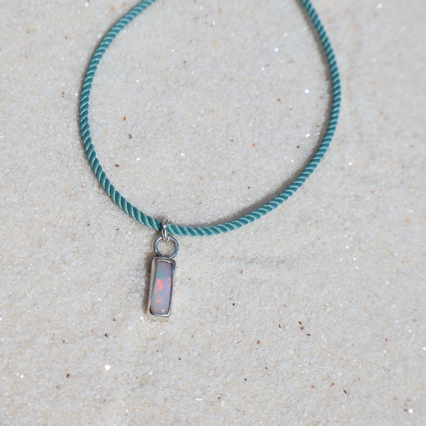 Long Shimmery Opal Charm