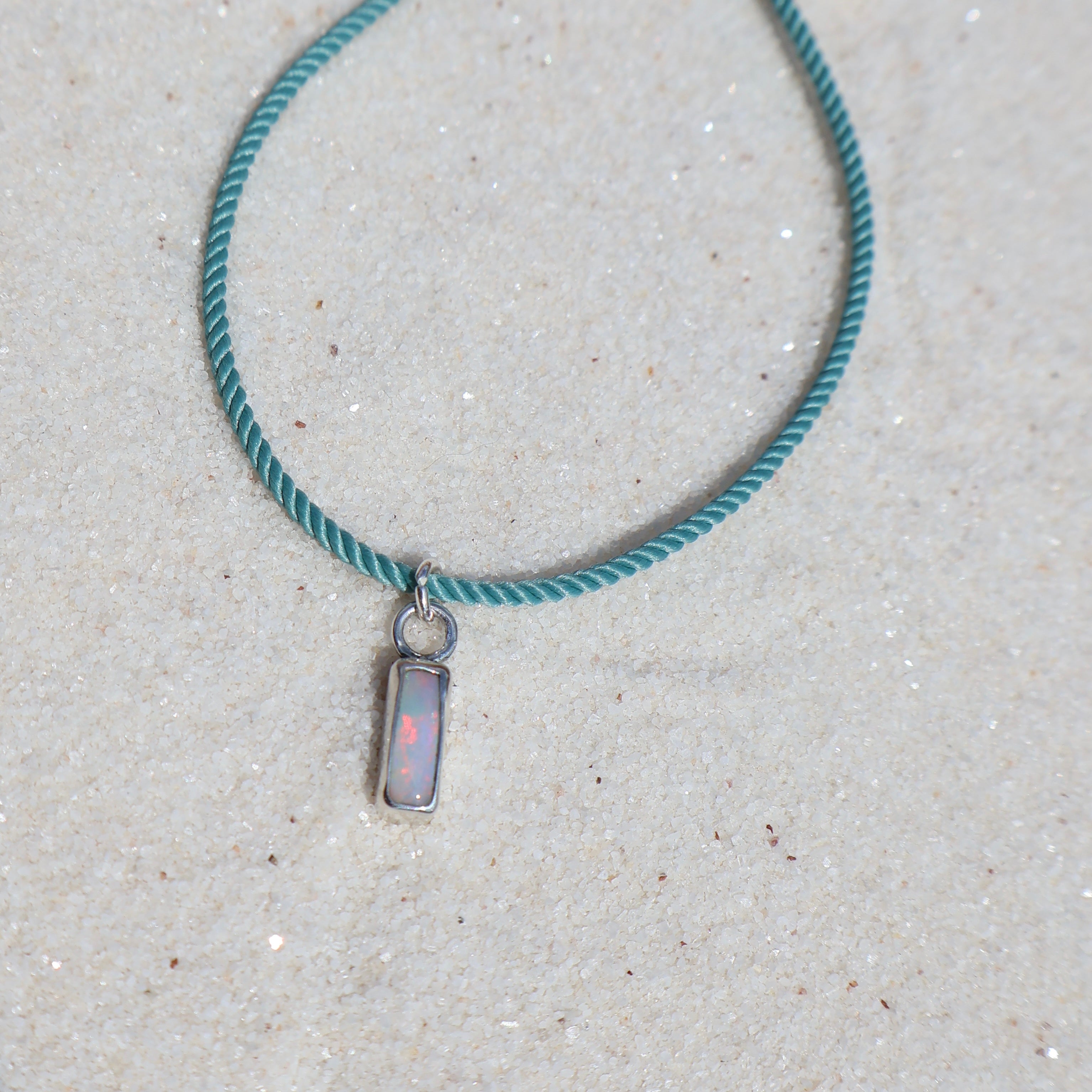 Long Shimmery Opal Charm