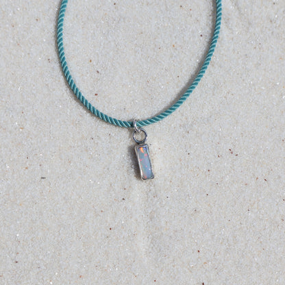 Long Shimmery Opal Charm