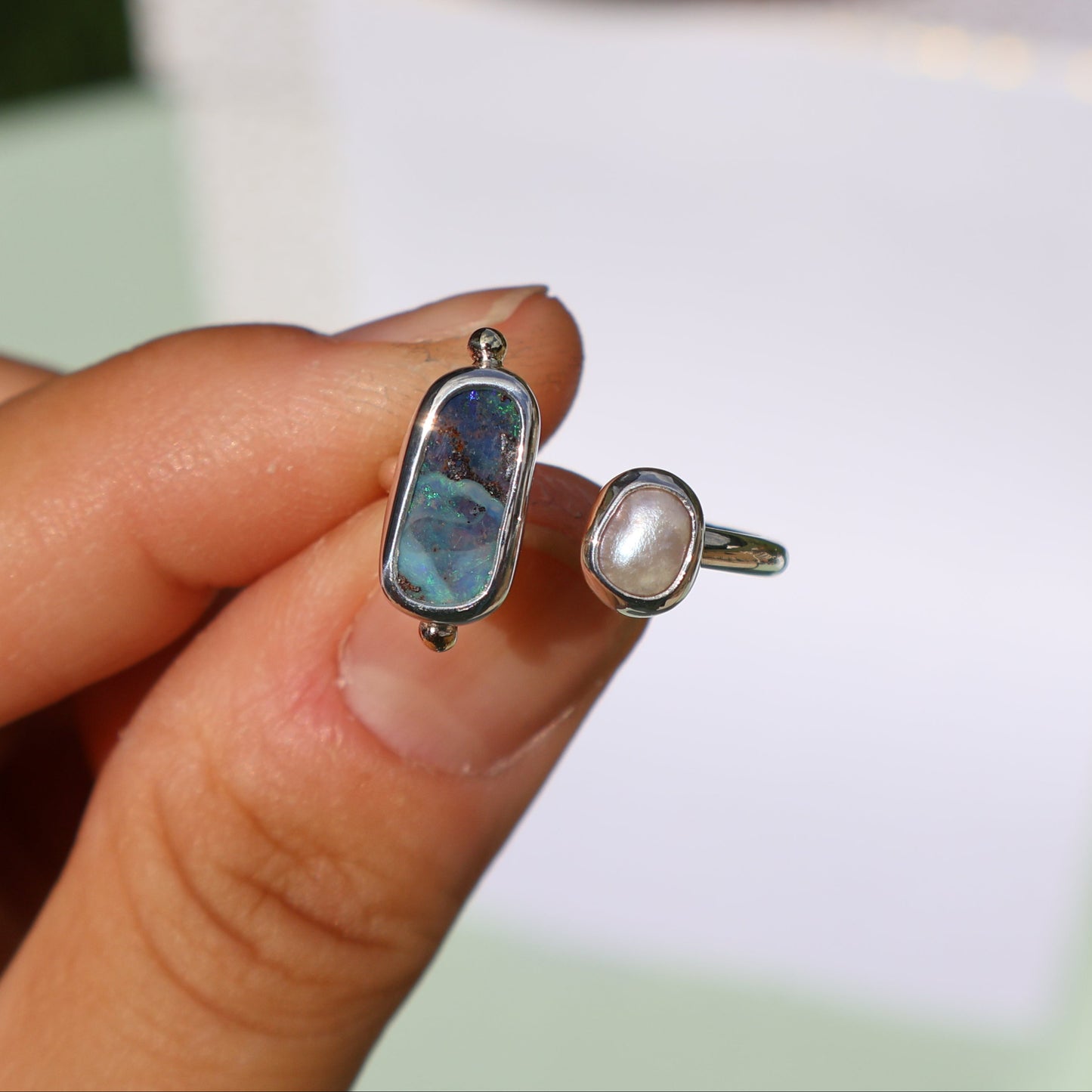 Opal and Pearl Ring