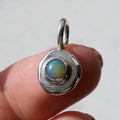 Opal and fine silver pendant