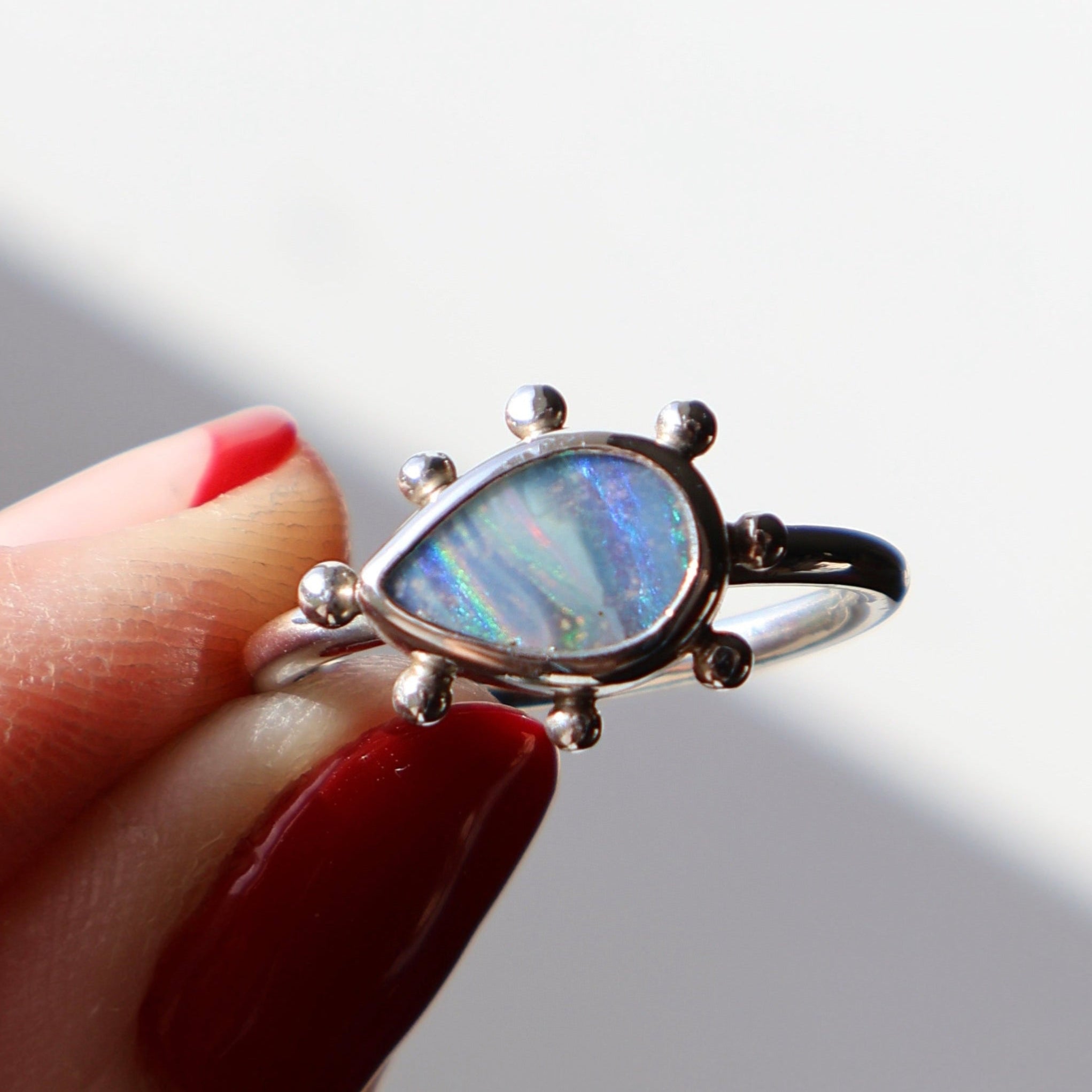 Teardrop opal ring