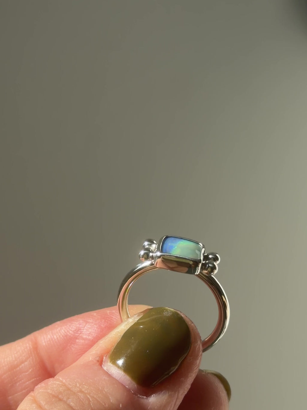 Sea opal ring