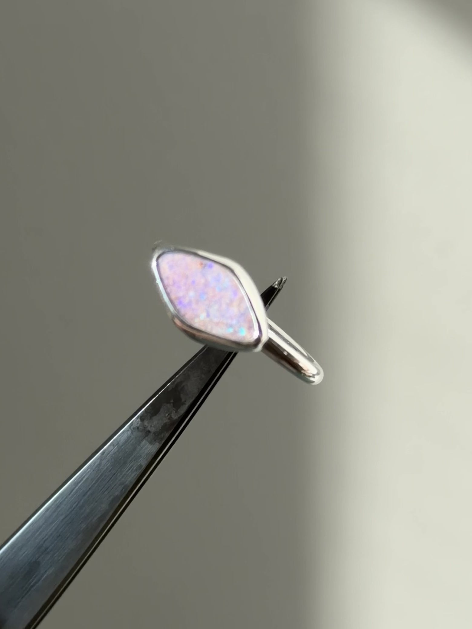 Purple Aussie opal ring