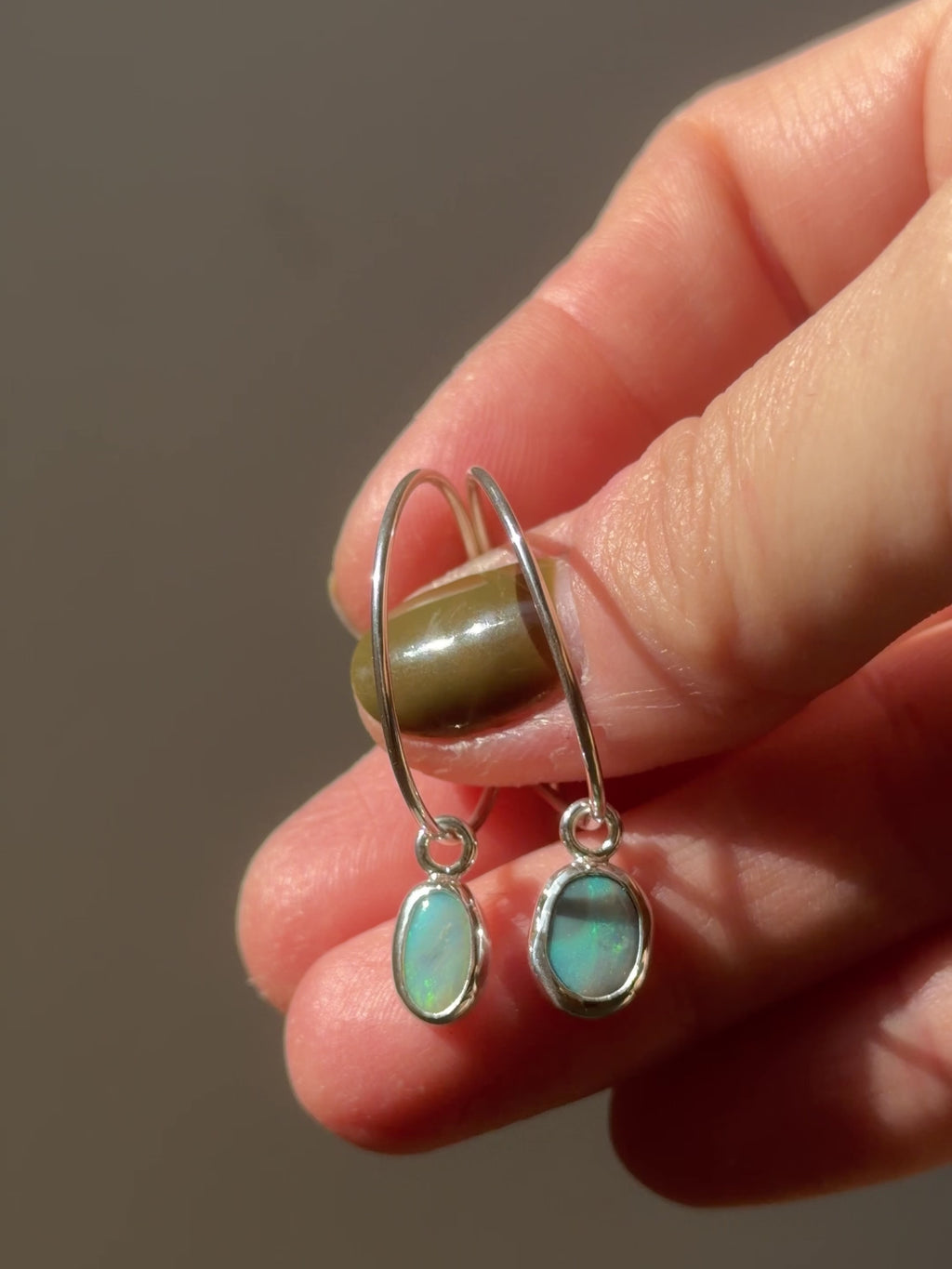 Lighting ridge opal earrings